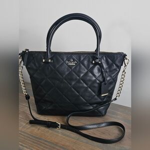Kate Spade Black Quilted Leather Tote Bag